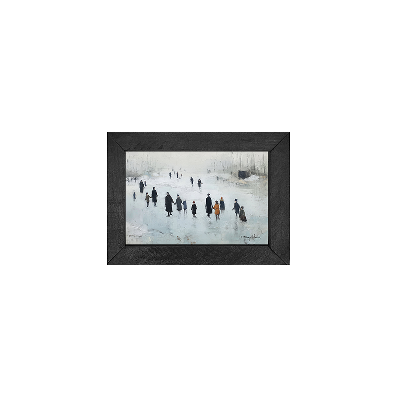 Ice Skating at the Pond - Horizontal Frame