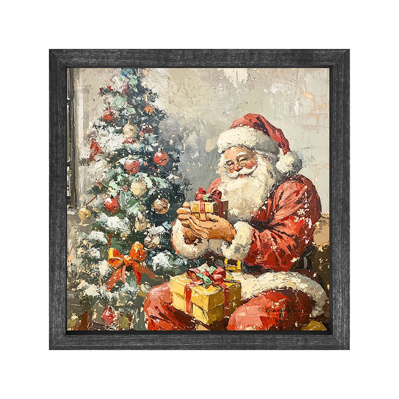 Santa Placing Presents under the Tree