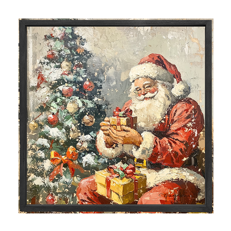 Santa Placing Presents under the Tree