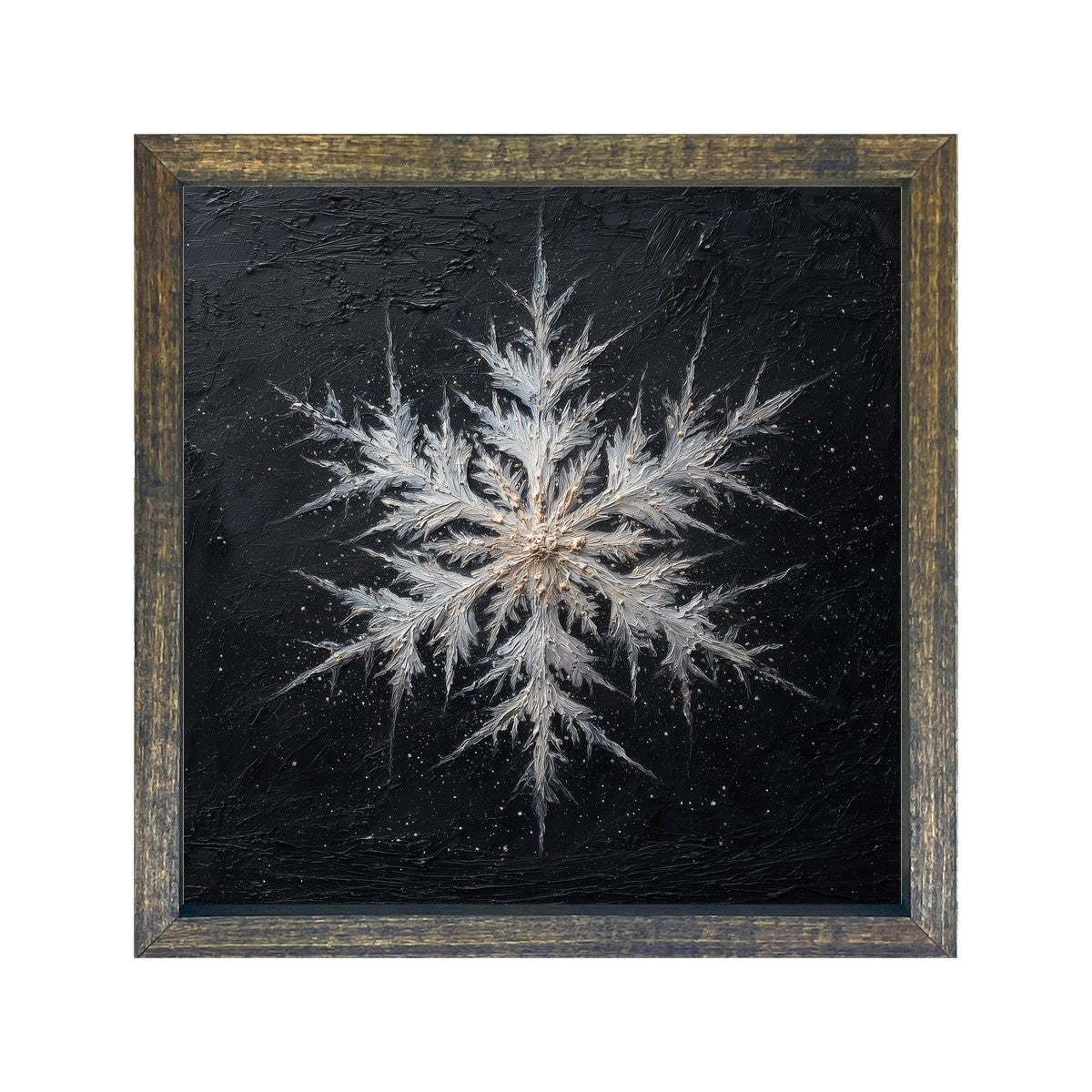 Snowflake with Pointed Center - Square Frame