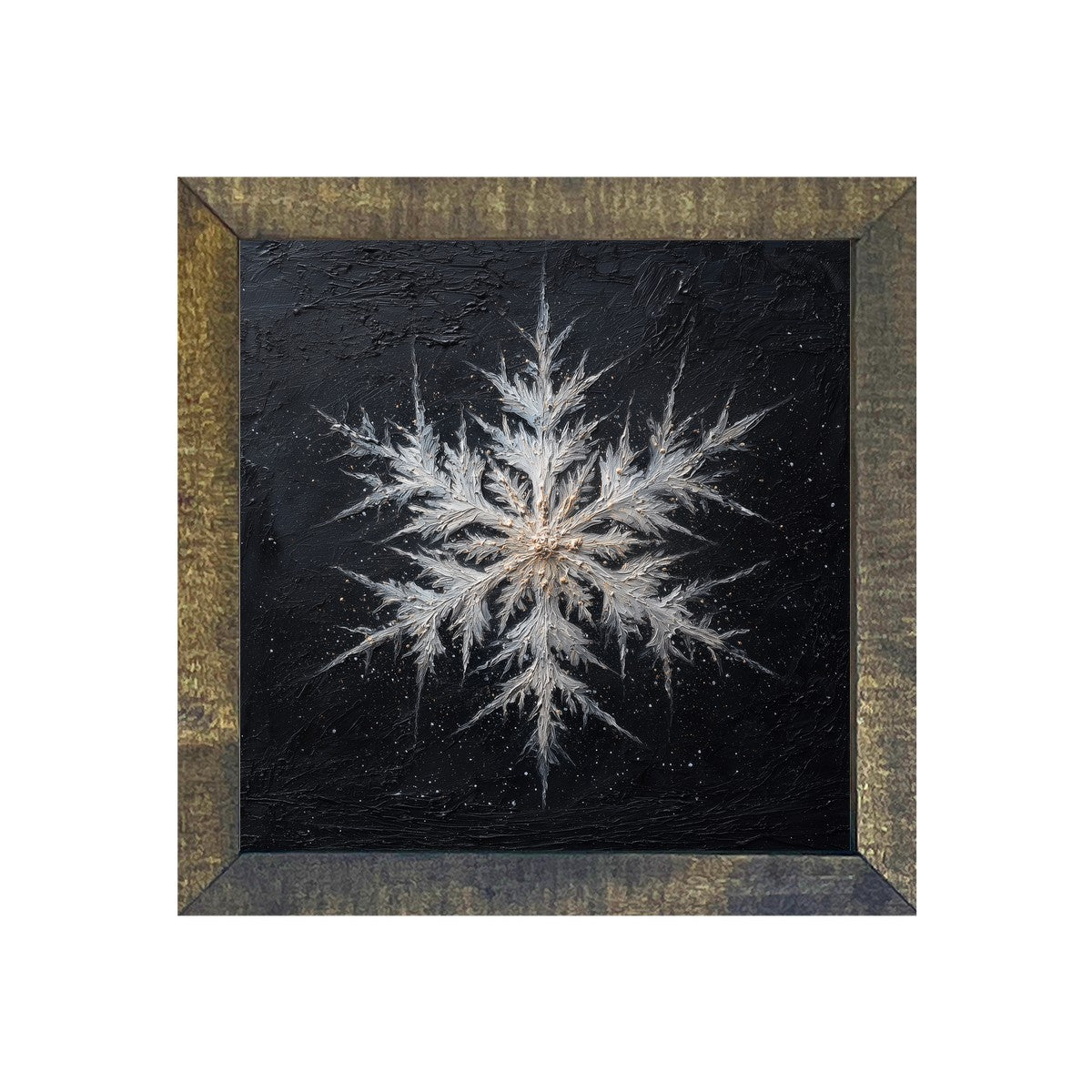 Snowflake with Pointed Center - Square Frame