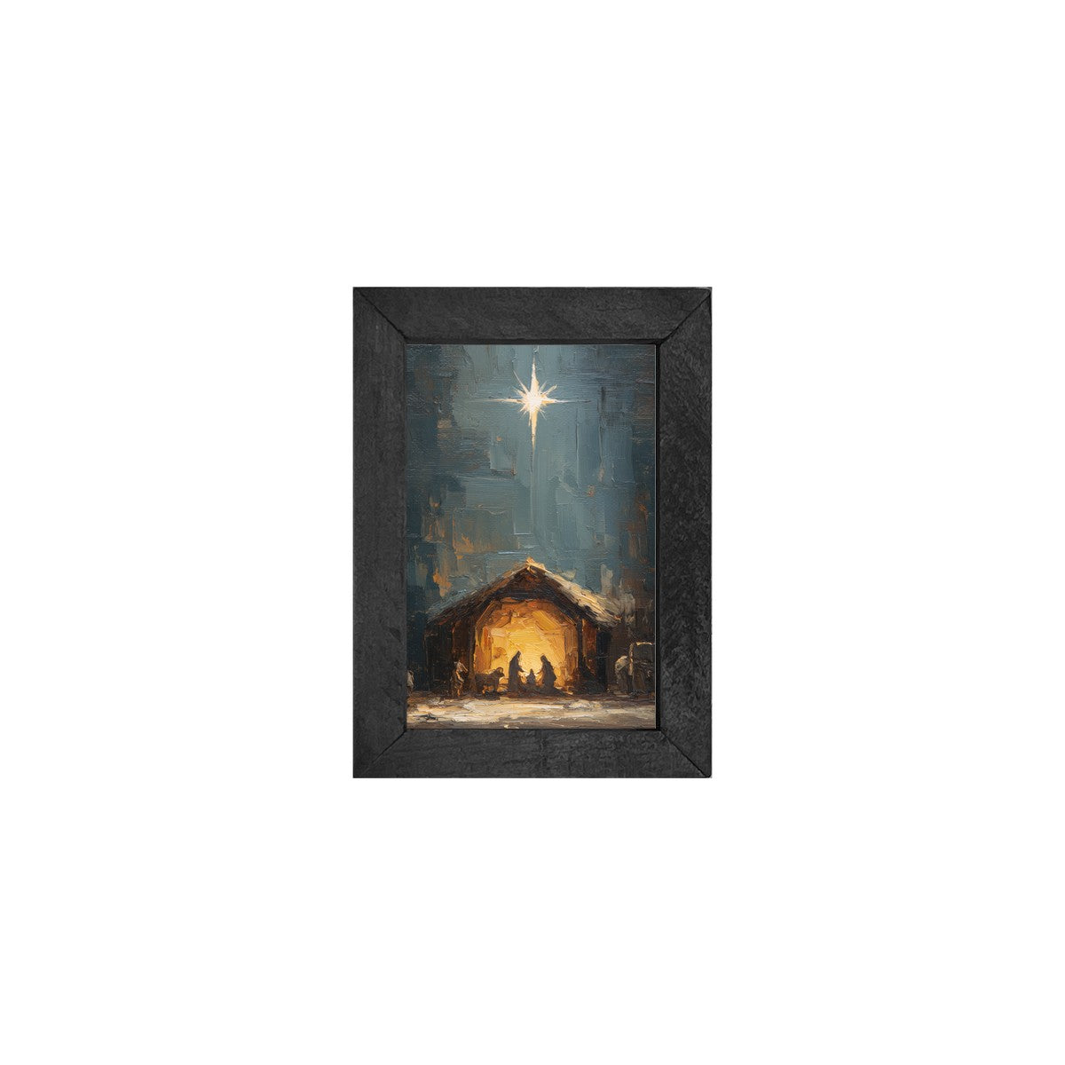 The Nativity at Night - Vertical Gallery Frame