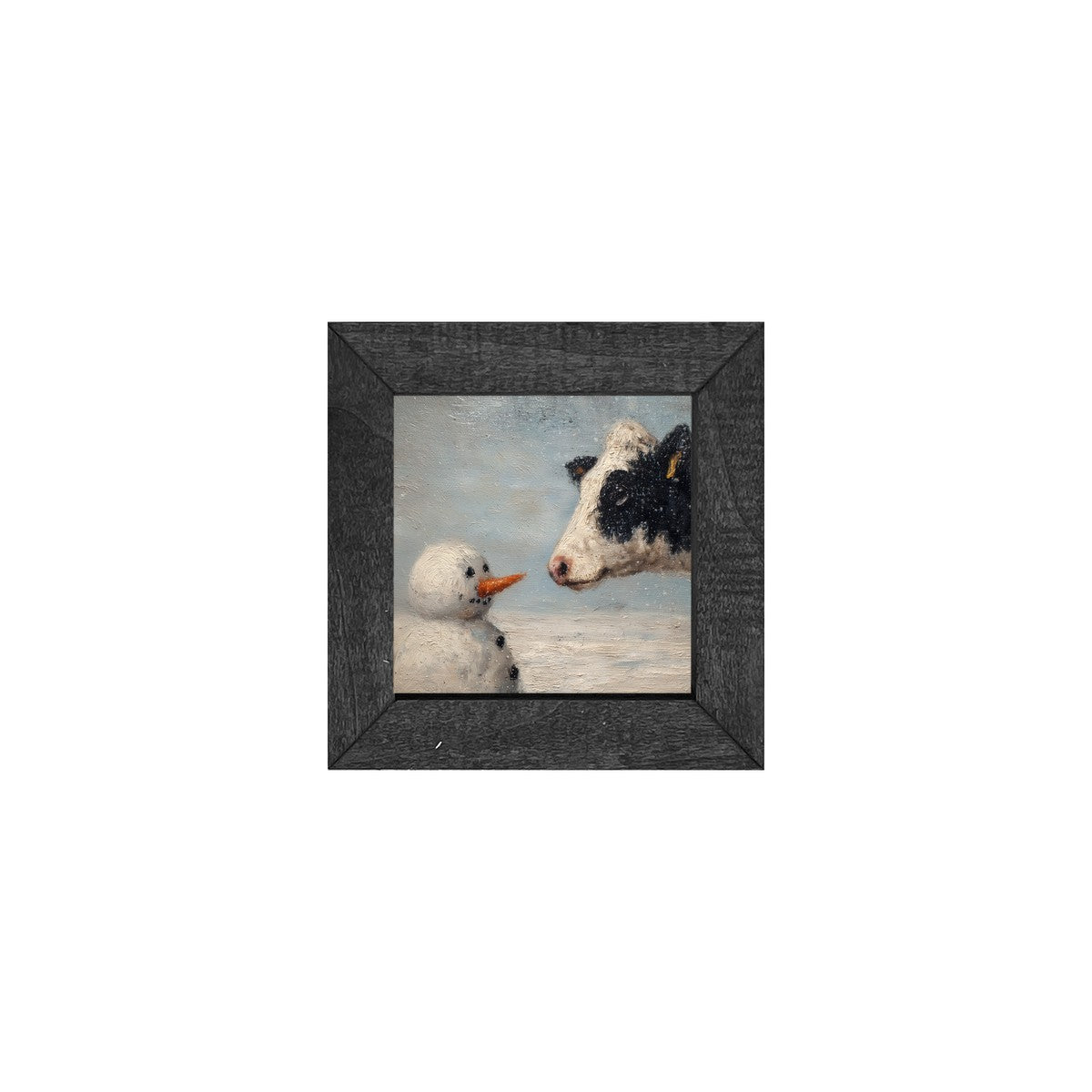 Snowman and Cow - Square Frame