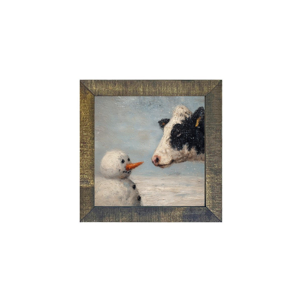 Snowman and Cow - Square Frame