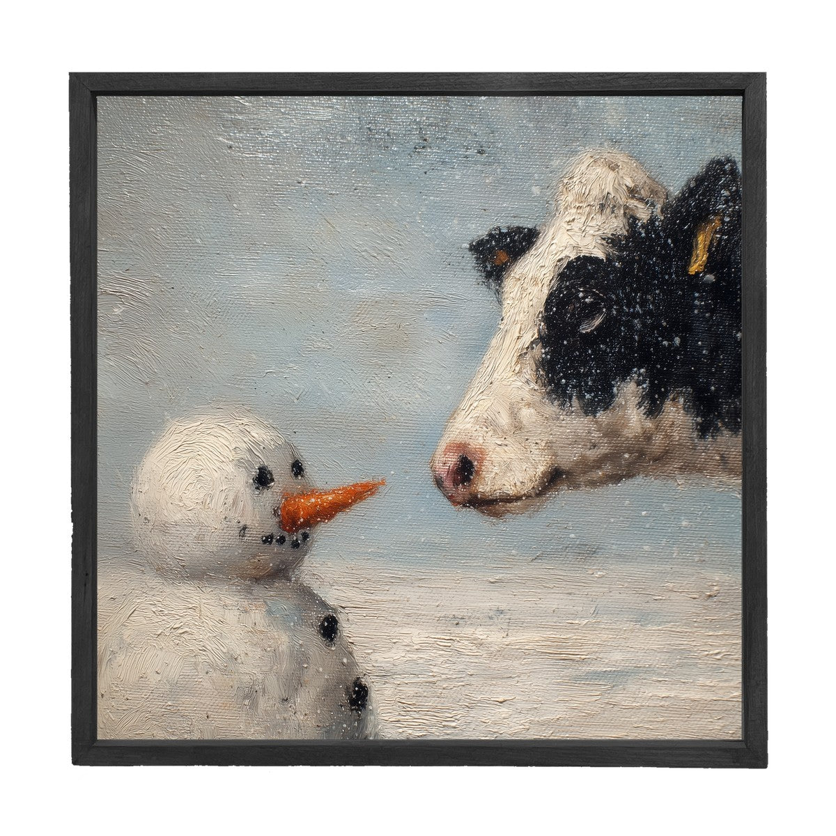 Snowman and Cow - Square Frame
