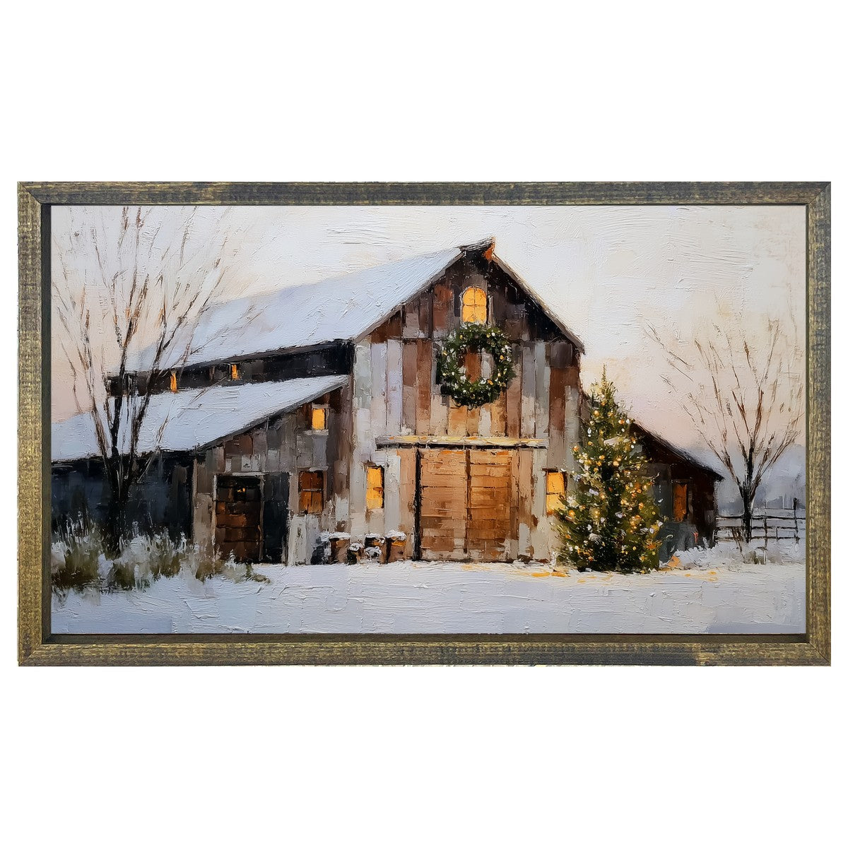 Christmas in the Country - Brown Barn - Horizontal Frame