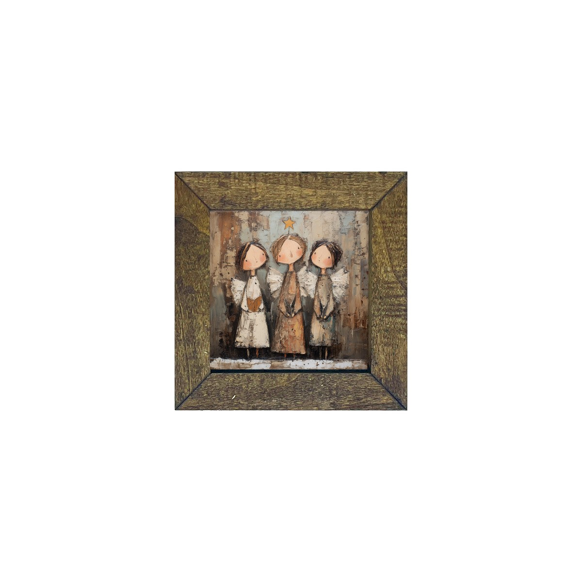 Three Rustic Angels - Square Frame