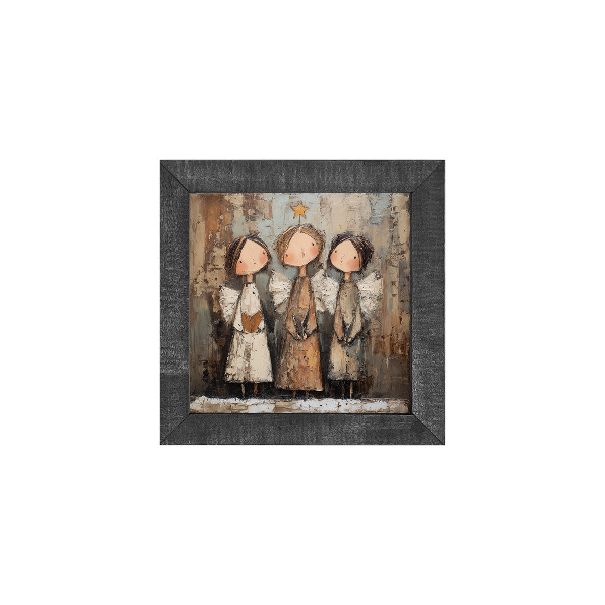 Three Rustic Angels - Square Frame