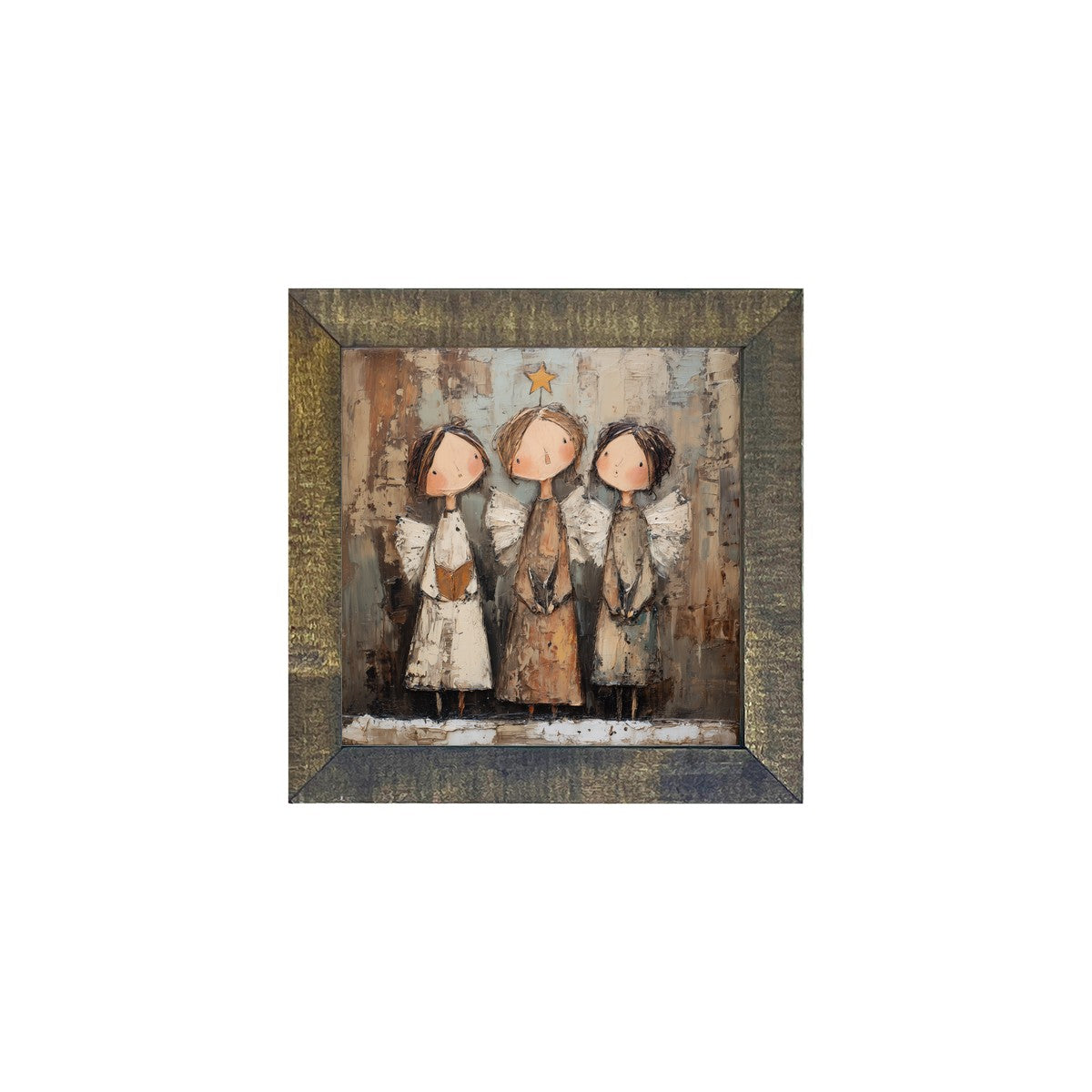 Three Rustic Angels - Square Frame