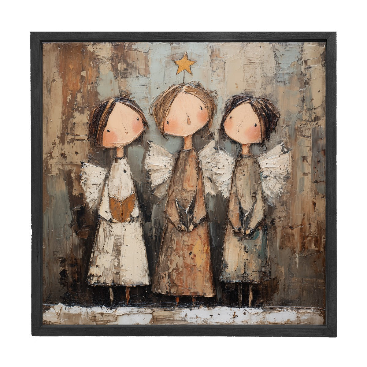 Three Rustic Angels - Square Frame