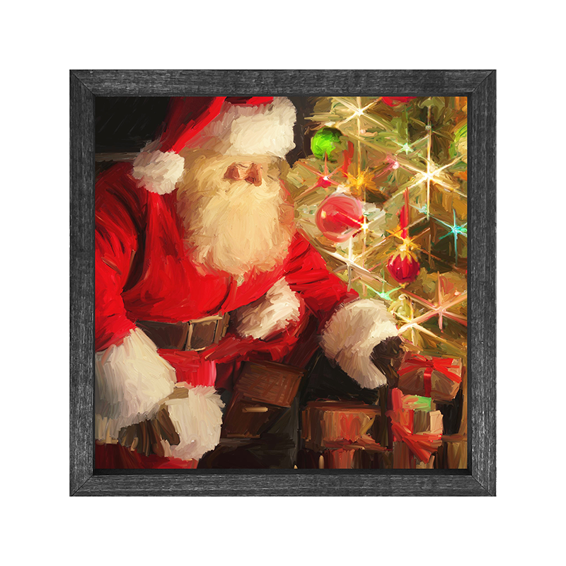 Santa by the tree