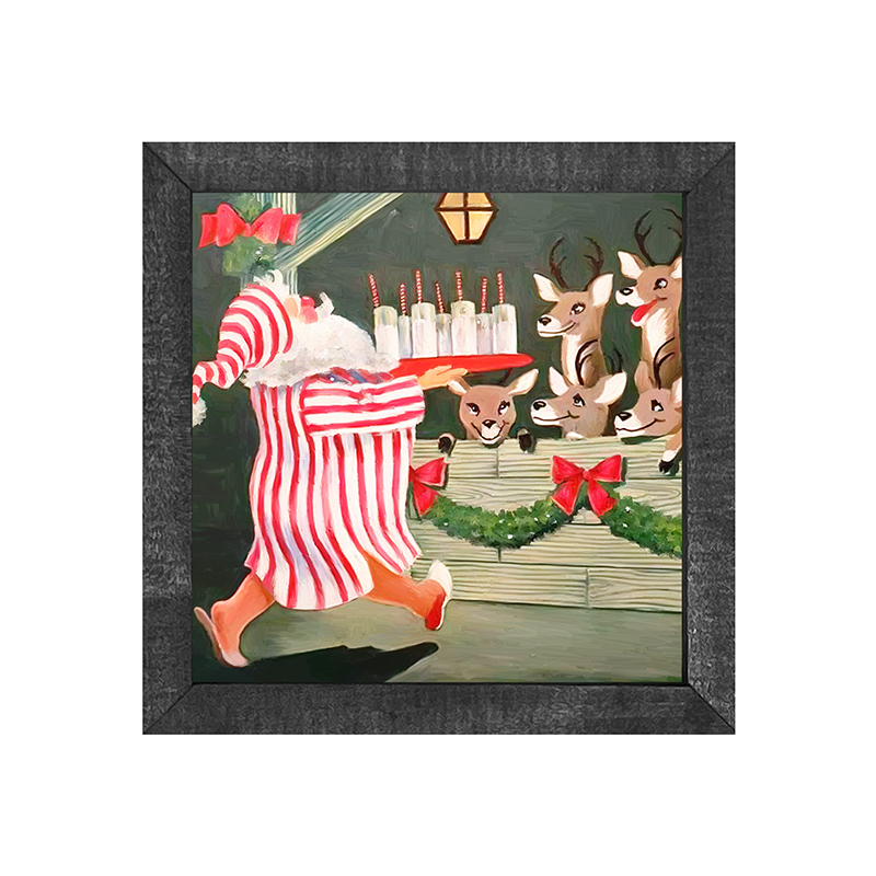 Santa having drinks