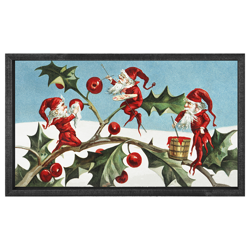 Elves with holly