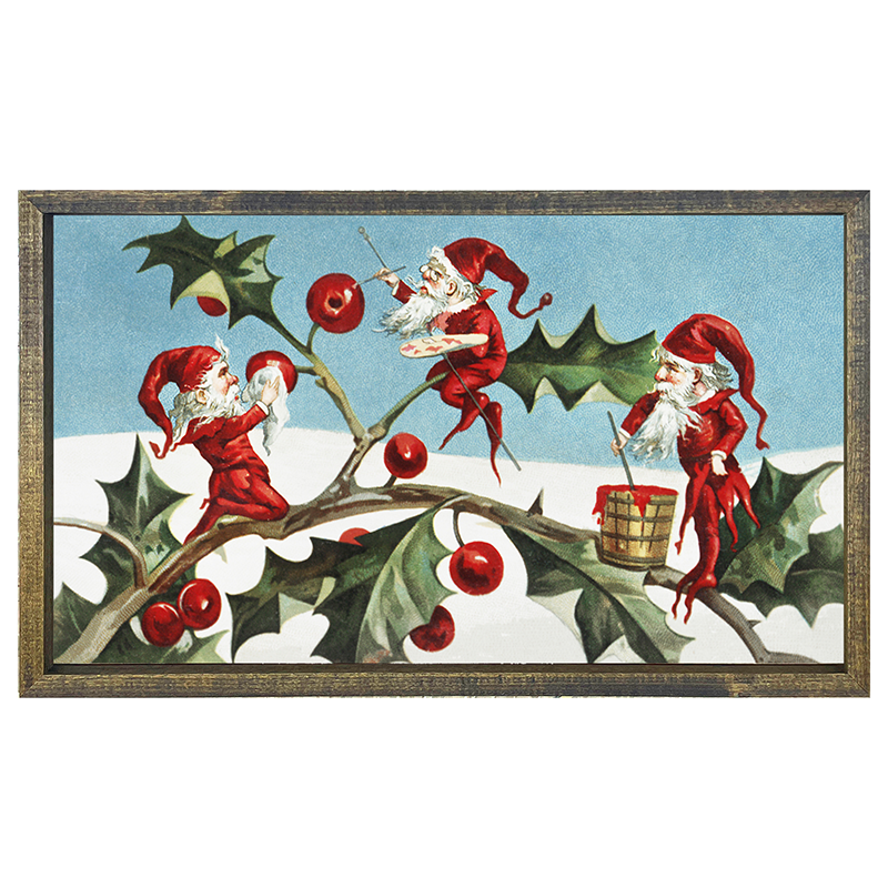 Elves with holly