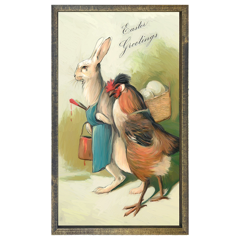 Vintage Easter Bunny and Rooster