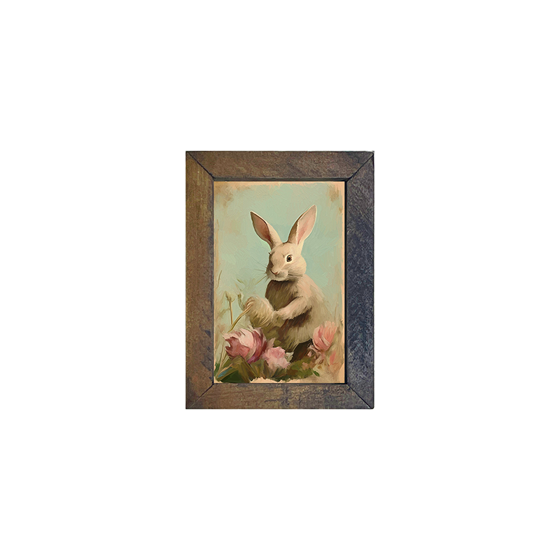 Pastel bunny in field-Vertical Frame