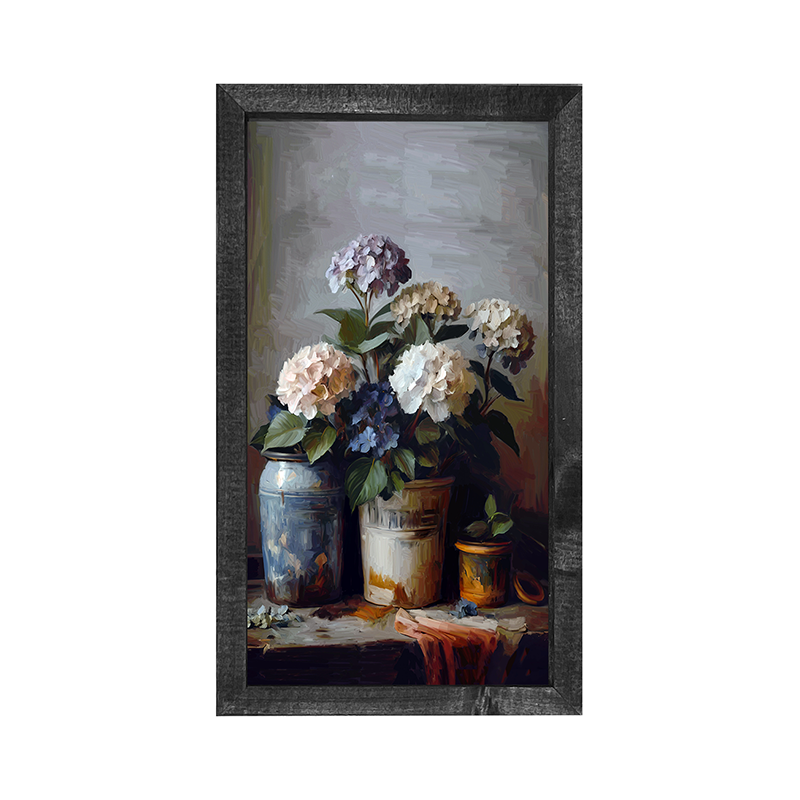 Rustic Hydrangeas - Vertical Frame