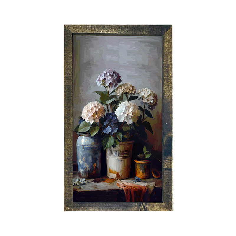 Rustic Hydrangeas - Vertical Frame