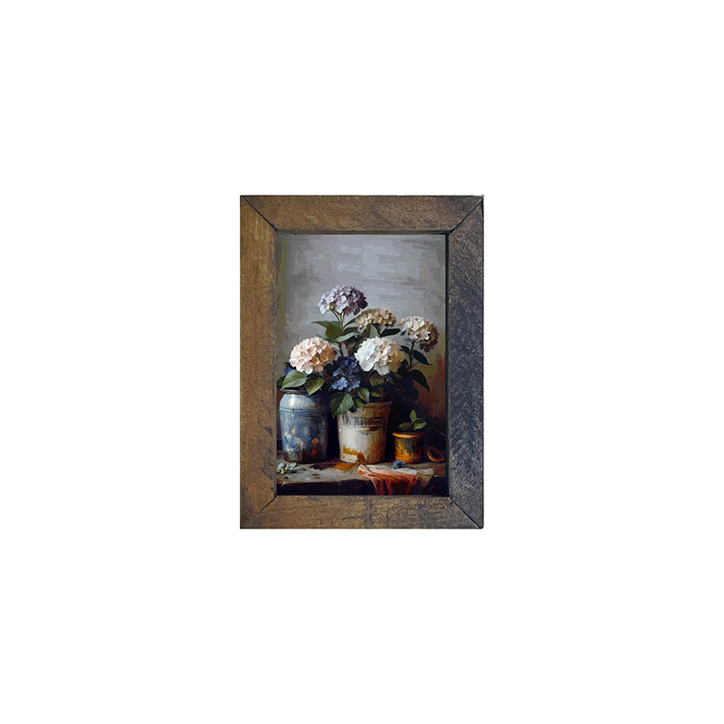 Rustic Hydrangeas - Vertical Frame