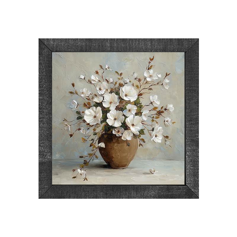 Copper Vase with White Floral Bouquet