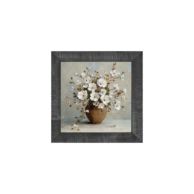 Copper Vase with White Floral Bouquet