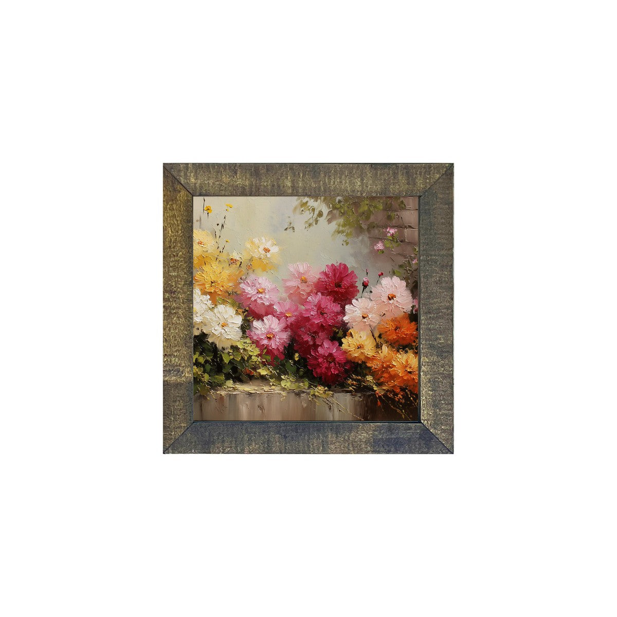 Garden Wall - Peonies - Square Frame
