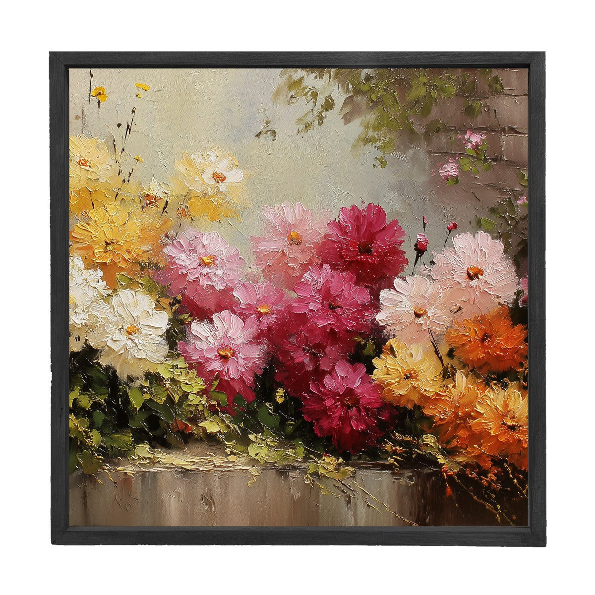 Garden Wall - Peonies - Square Frame