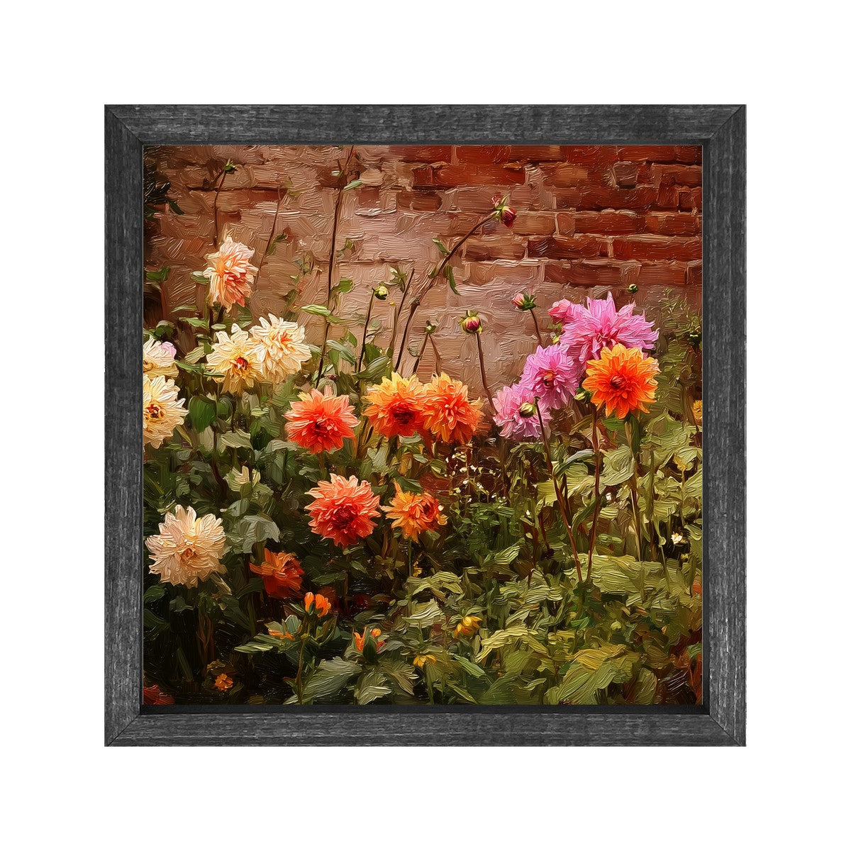 Garden Wall - Fall Mums - Square Frame