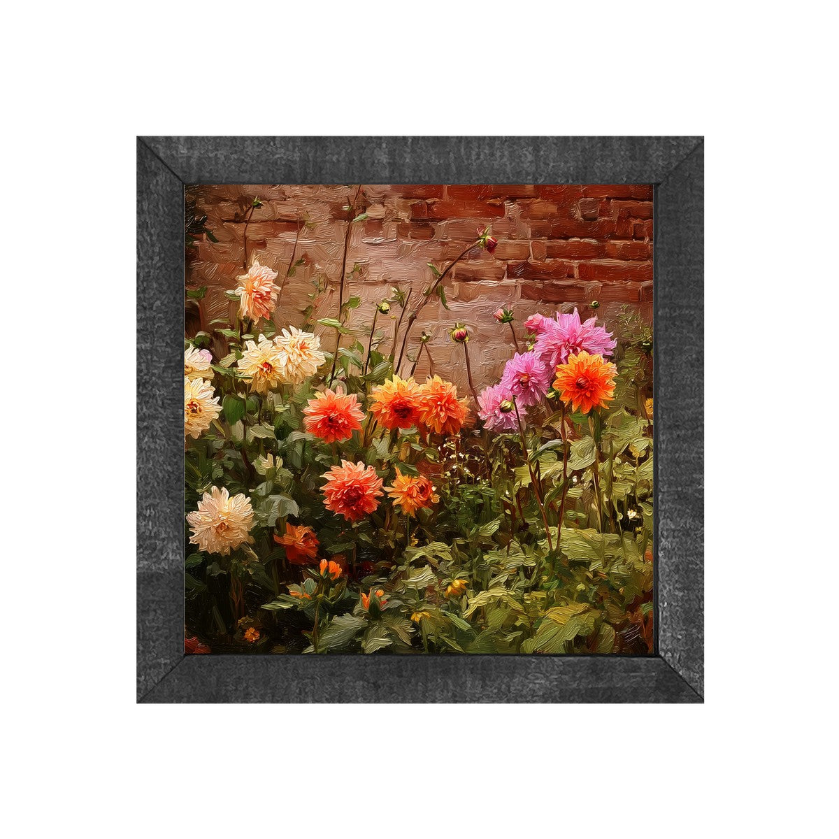 Garden Wall - Fall Mums - Square Frame