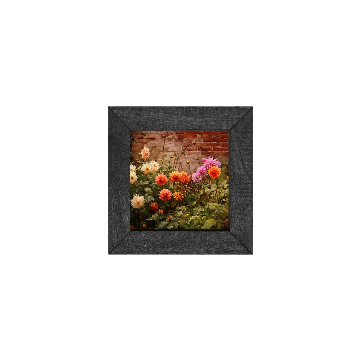 Garden Wall - Fall Mums - Square Frame