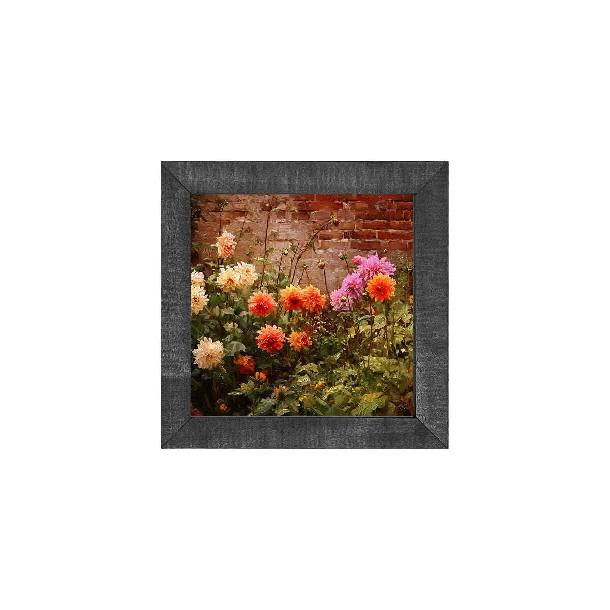 Garden Wall - Fall Mums - Square Frame