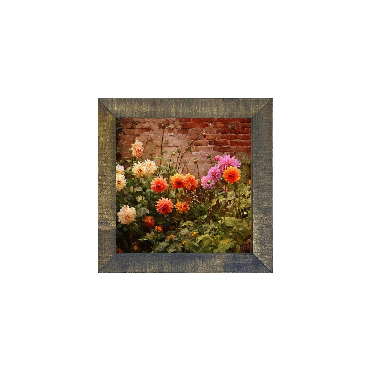 Garden Wall - Fall Mums - Square Frame