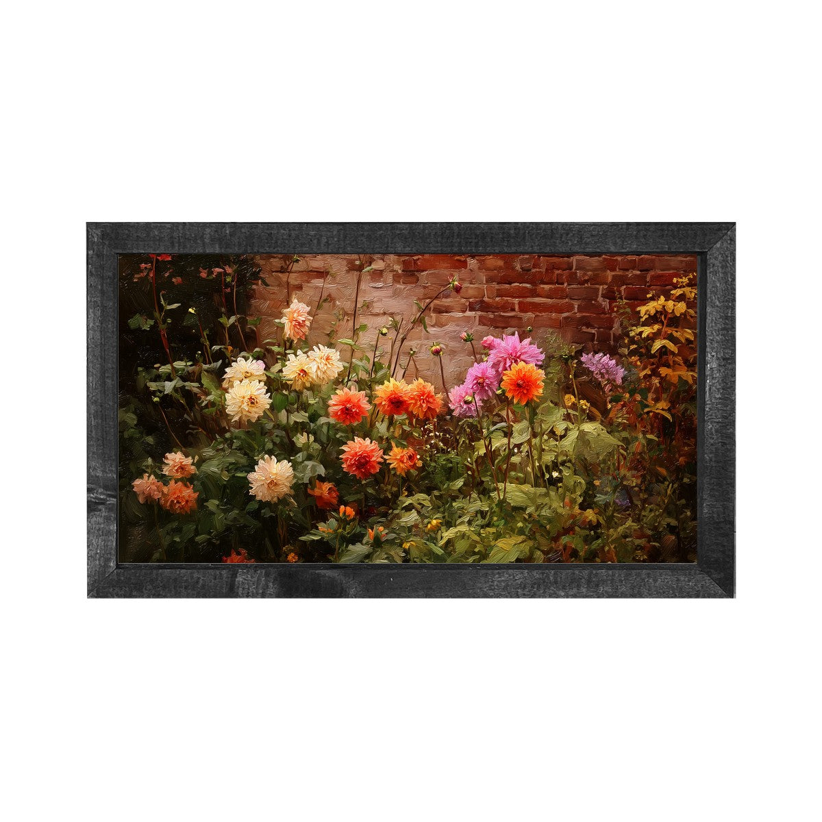 Garden Wall - Fall Mums - Horizontal Frame