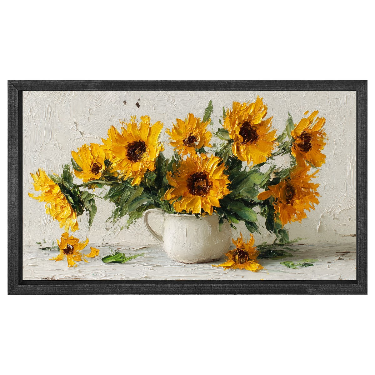 Floral Still Life - Sunflowers Overflowing - Horizontal Frame