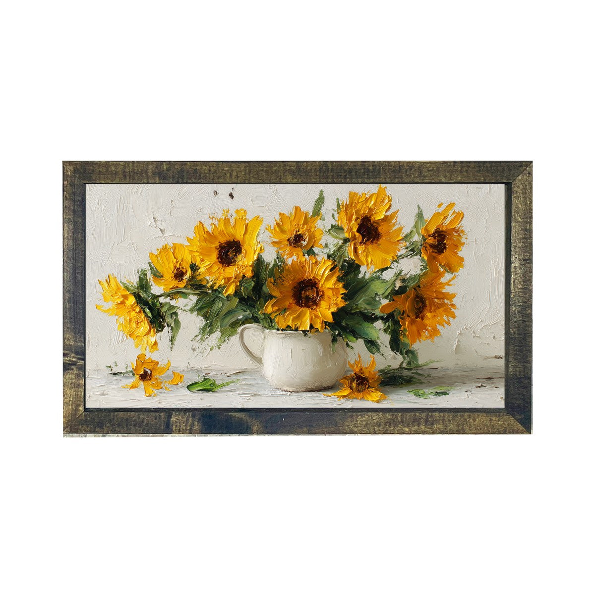 Floral Still Life - Sunflowers Overflowing - Horizontal Frame