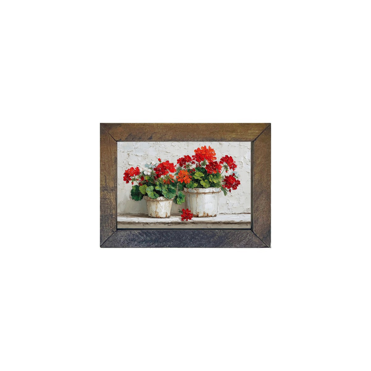 Floral Still Life - Two Geraniums - Horizontal Frame