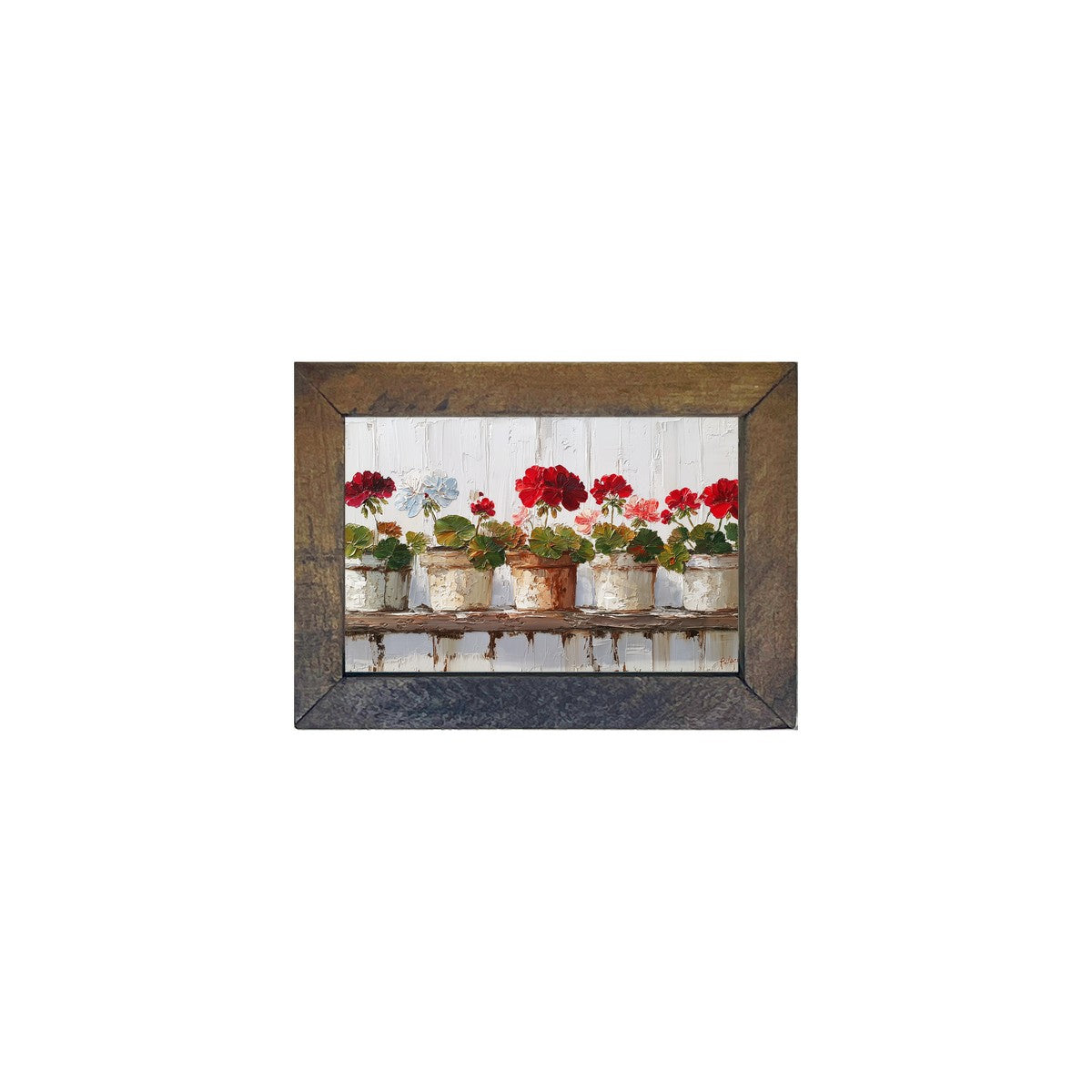 Floral Still Life - Five Geraniums - Horizontal Frame