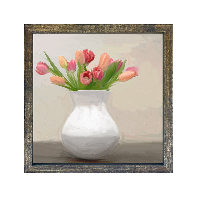 Tulips in white vase