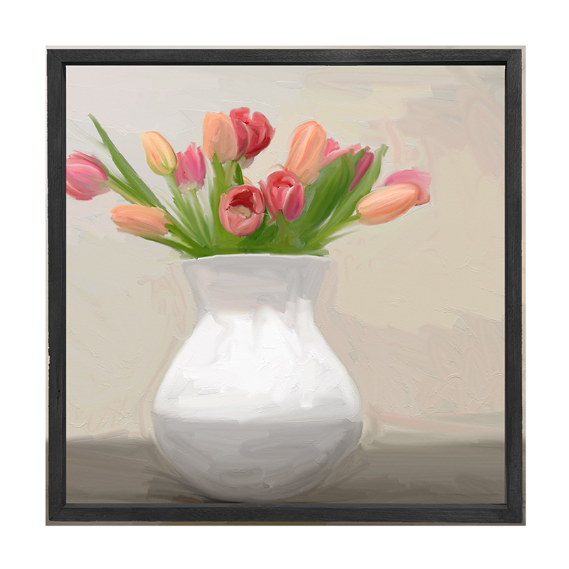 Tulips in white vase