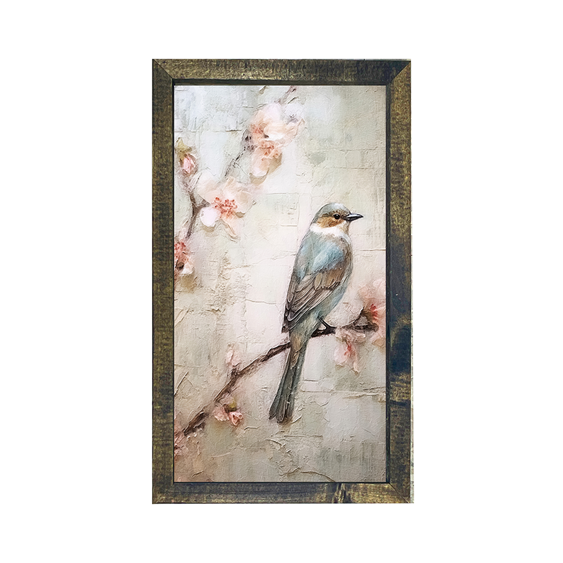 Blue bird on branch-Vertical