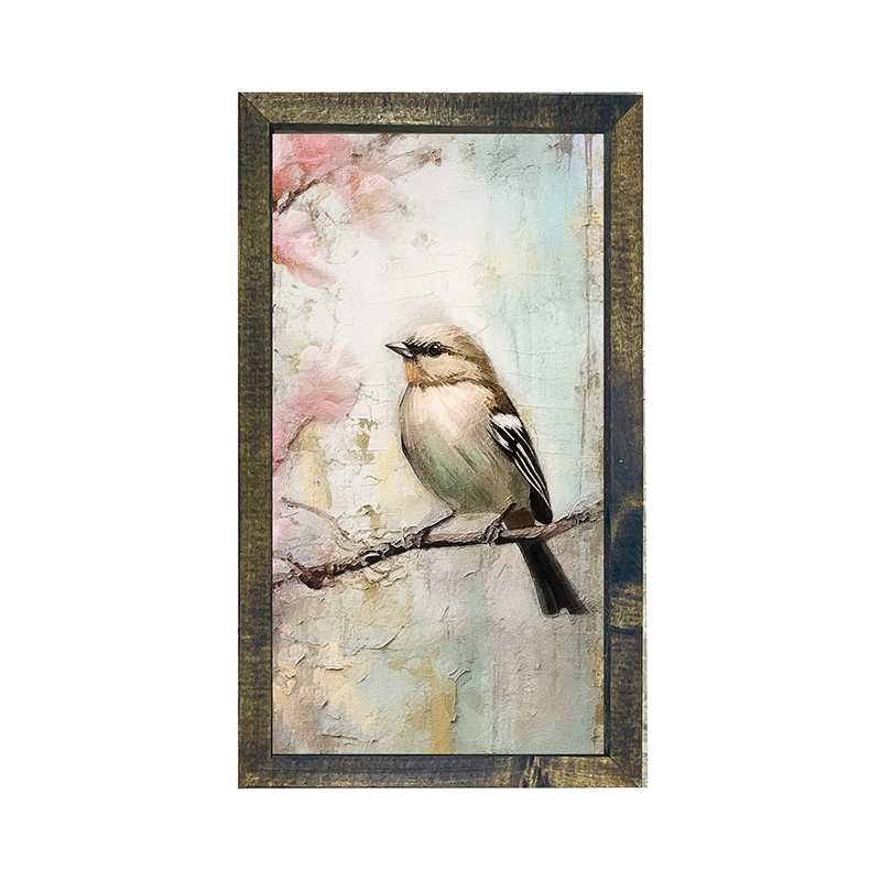 Small bird on branch-Vertical