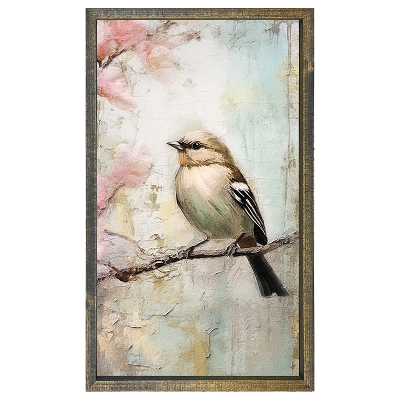 Small bird on branch-Vertical
