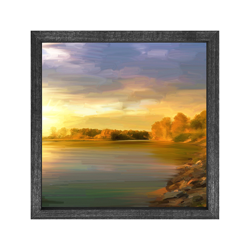 Autumn Lake rock shoreline
