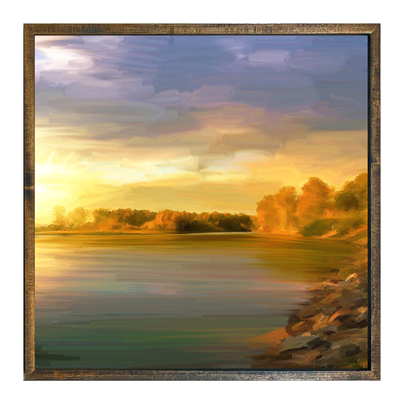 Autumn Lake rock shoreline