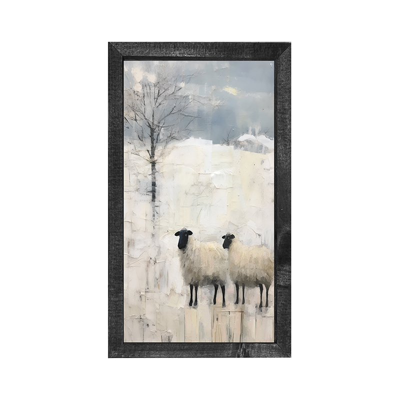 Winter Sheep - Vertical Frame