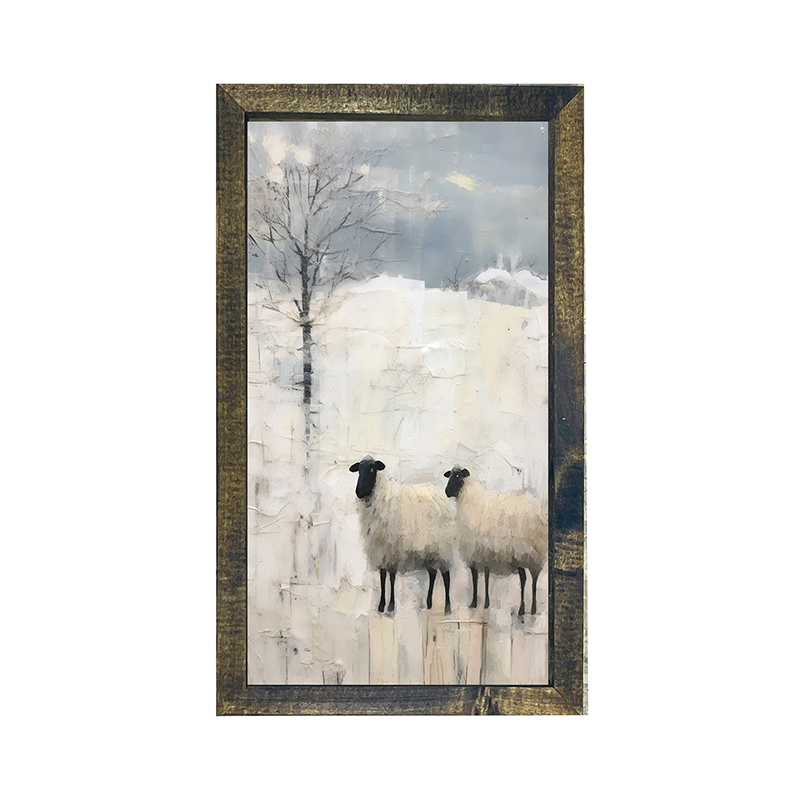 Winter Sheep - Vertical Frame
