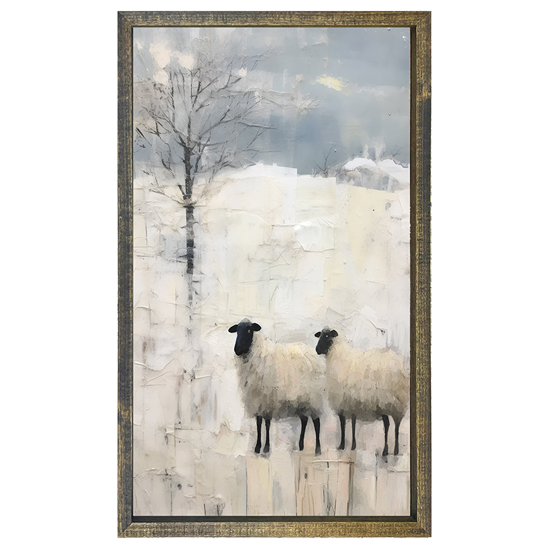 Winter Sheep - Vertical Frame