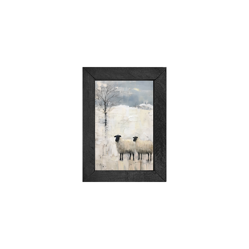 Winter Sheep - Vertical Frame