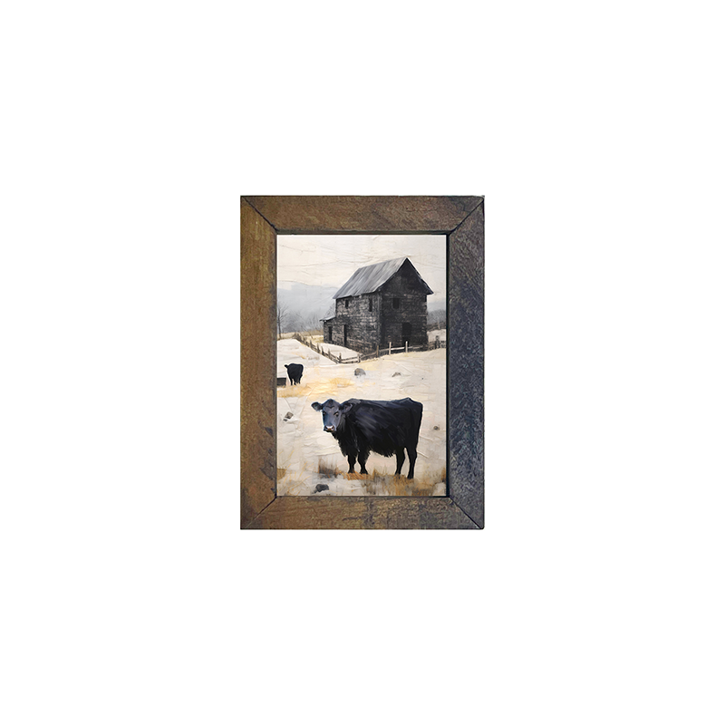 Cows at Barn - Vertical Frame