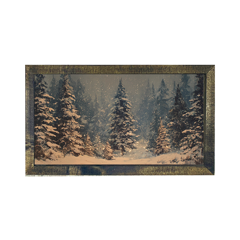 Snow Falling on Pines - Horizontal Frame